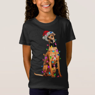 Italian Greyhound Dog Tree Christmas Lights Xmas P T-Shirt