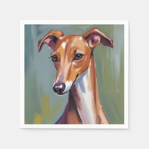 Italian Greyhound Dog Watercolor Painting Napkin