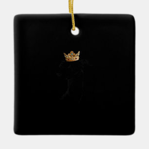 Italian Greyhound Dog Wearing Crown T-Shirt Ceramic Ornament