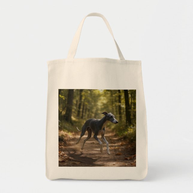 Italian Greyhound Elegant Grocery Tote Bag (Front)