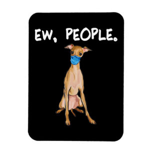 italian greyhound ew people dog wearing face mask magnet