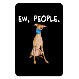 italian greyhound ew people dog wearing face mask magnet