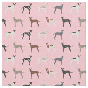 italian greyhound fabric pink