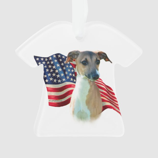 Italian Greyhound Flag Ornament (Front)