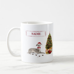 Italian Greyhound Funny Christmas Dog with Tree Coffee Mug