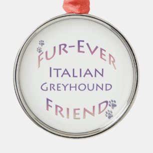Italian Greyhound Furever Metal Tree Decoration