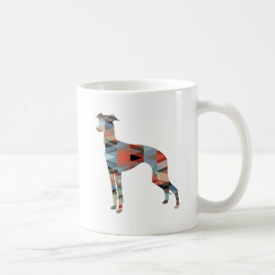 Italian Greyhound Geo Pattern Silhouette - Plaid Coffee Mug