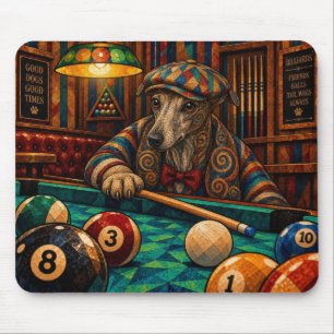 Italian Greyhound, Geometric Mosaic Mouse Mat