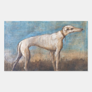 Italian Greyhound Giovanni Domenico Tiepolo painti Rectangular Sticker