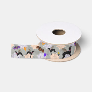 Italian Greyhound Halloween Bat Ribbon Satin Ribbon