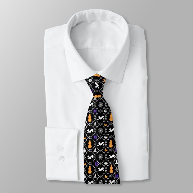 Italian Greyhound Halloween Men's Tie (Tied)