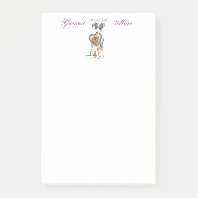 Italian Greyhound Heart Mum Post-it Notes (Front)