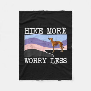 Italian greyhound hike more worry less graphic fleece blanket