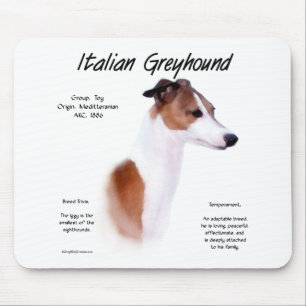 Italian Greyhound History Design Mouse Mat