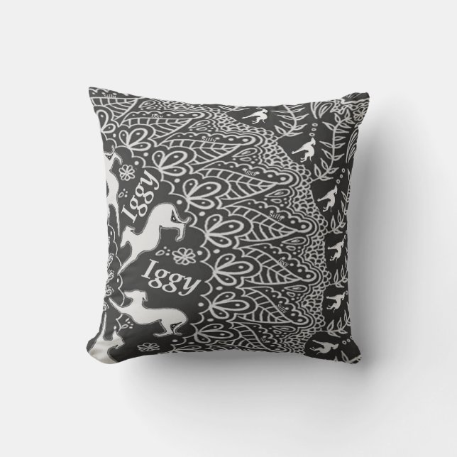 Italian Greyhound Home Decor Pillow Silly Iggy (Front)