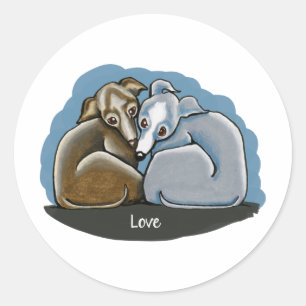Italian Greyhound Huddle Classic Round Sticker