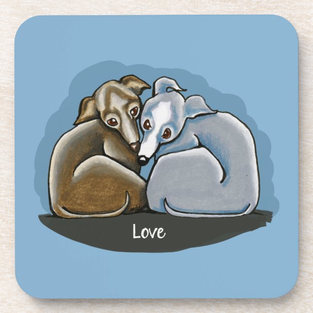 Italian Greyhound Huddle Coaster (Front)