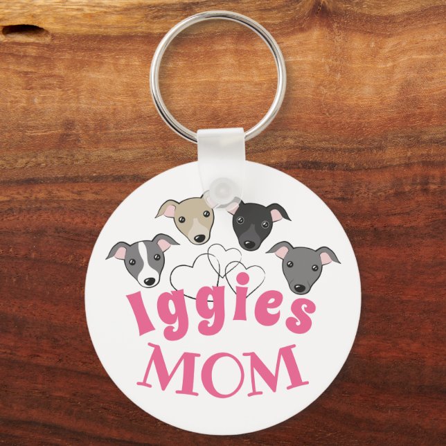 Italian greyhound Iggy Dog mum Cute funny cartoon Key Ring (Front)