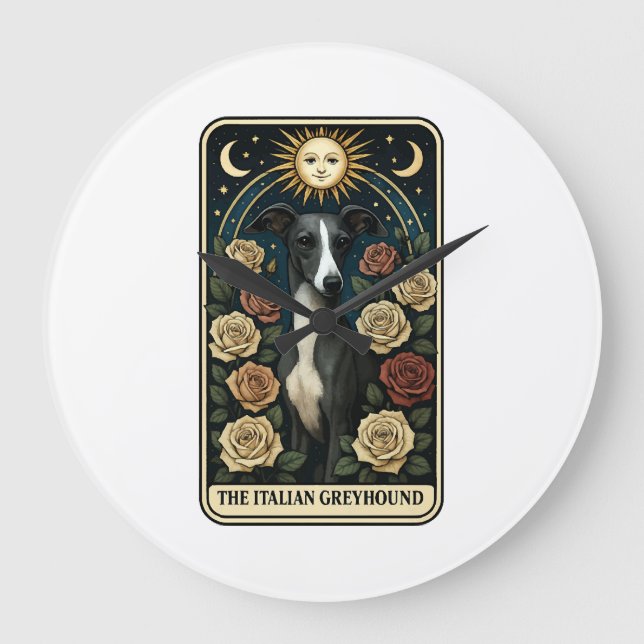 Italian Greyhound Large Clock (Front)