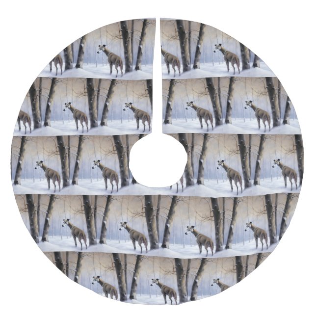Italian Greyhound Let It Snow Christmas Brushed Polyester Tree Skirt (Front)