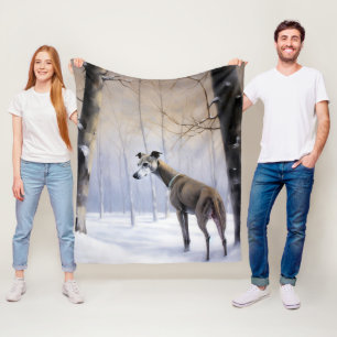 Italian Greyhound Let It Snow Christmas Fleece Blanket