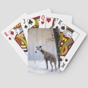 Italian Greyhound Let It Snow Christmas Playing Cards
