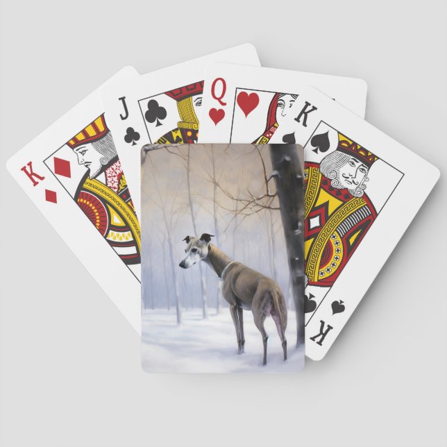 Italian Greyhound Let It Snow Christmas Playing Cards (Back)