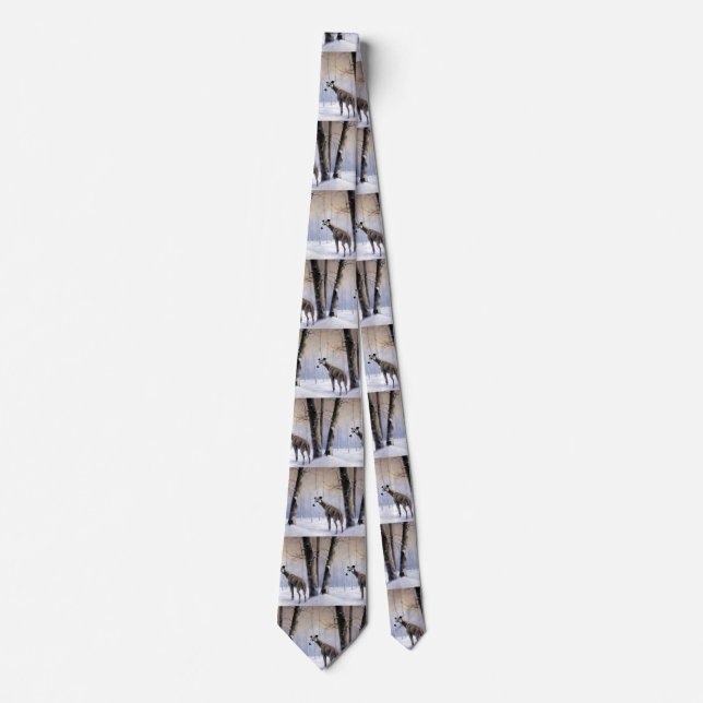 Italian Greyhound Let It Snow Christmas Tie (Front)