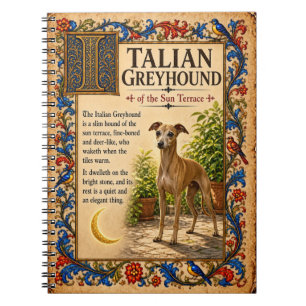 Italian Greyhound, Mediaeval Bestiary Art Notebook