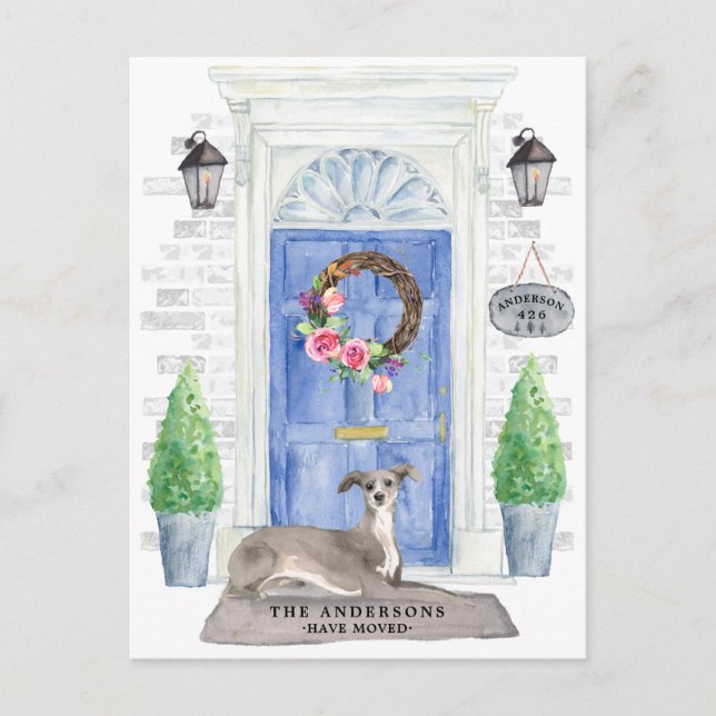 Italian Greyhound Moving Announcement Postcard (Front)