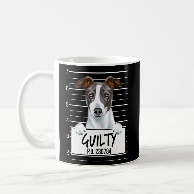 Italian Greyhound Mugshot Guilty Dog  Coffee Mug (Left)
