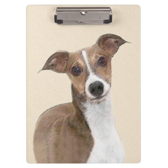 Italian Greyhound Painting - Cute Original Dog Art Clipboard (Front)