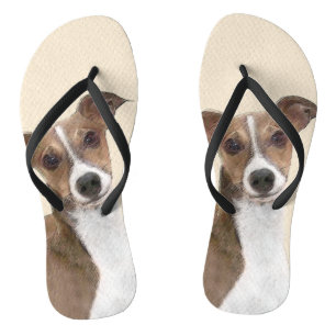 Italian Greyhound Painting - Cute Original Dog Art Flip Flops