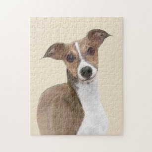 Italian Greyhound Painting - Cute Original Dog Art Jigsaw Puzzle