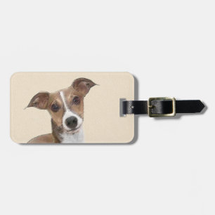 Italian Greyhound Painting - Cute Original Dog Art Luggage Tag
