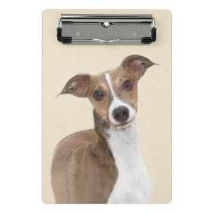 Italian Greyhound Painting - Cute Original Dog Art Mini Clipboard