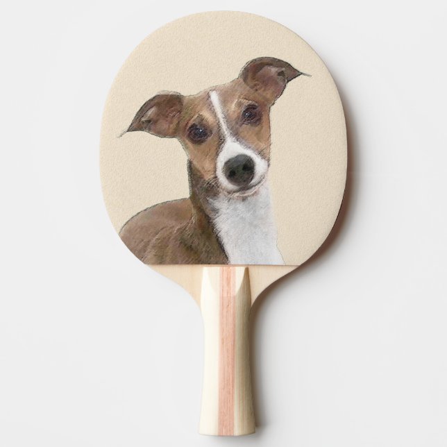 Italian Greyhound Painting - Cute Original Dog Art Ping Pong Paddle (Front)