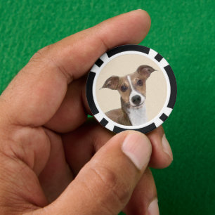 Italian Greyhound Painting - Cute Original Dog Art Poker Chips