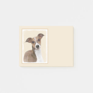 Italian Greyhound Painting - Cute Original Dog Art Post-it Notes