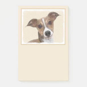 Italian Greyhound Painting - Cute Original Dog Art Post-it Notes