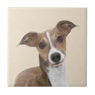 Italian Greyhound Painting - Cute Original Dog Art Tile