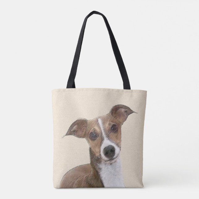Italian Greyhound Painting - Cute Original Dog Art Tote Bag (Back)