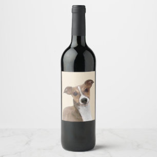 Italian Greyhound Painting - Cute Original Dog Art Wine Label