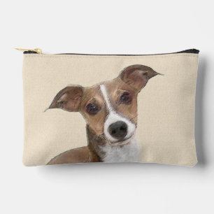Italian Greyhound Painting Sable Original Dog Art Accessory Pouch