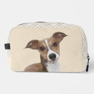 Italian Greyhound Painting Sable Original Dog Art Dopp Kit