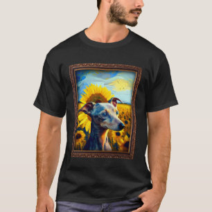 Italian Greyhound Painting Sunflower Flower Mum Wo T-Shirt