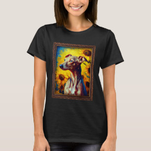 Italian Greyhound Painting Sunflower Flower Mum Wo T-Shirt
