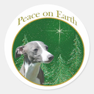 Italian Greyhound Peace Classic Round Sticker