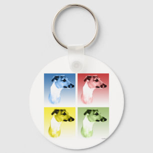 Italian Greyhound Popart Key Ring