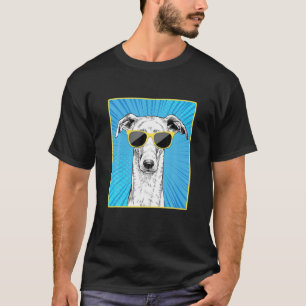 Italian Greyhound Portrait Pop Art Dog With Sungla T-Shirt